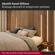 Diffuseur acoustique en bois avec éclairage intégré pour décoration murale personnalisée en chambre