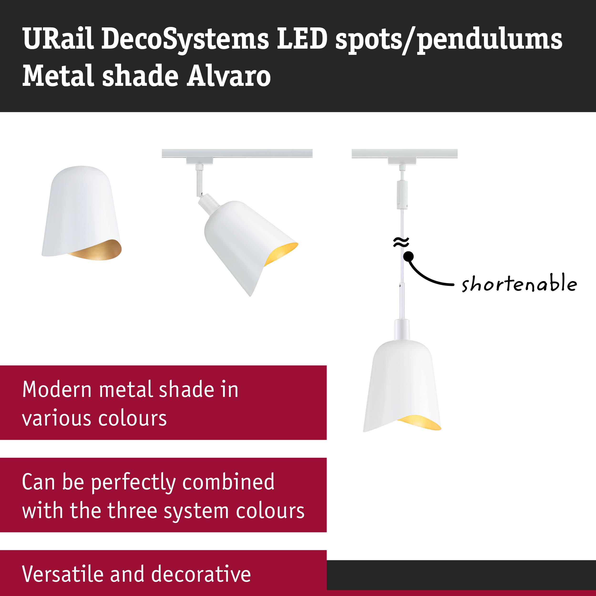 White metal LED lights Alvaro in various styles, modern and versatile lighting solution