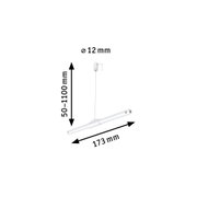 Weißes LED-Pendelleuchte mit 173 mm Länge und 50-1100 mm höhenverstellbar für moderne Beleuchtung
