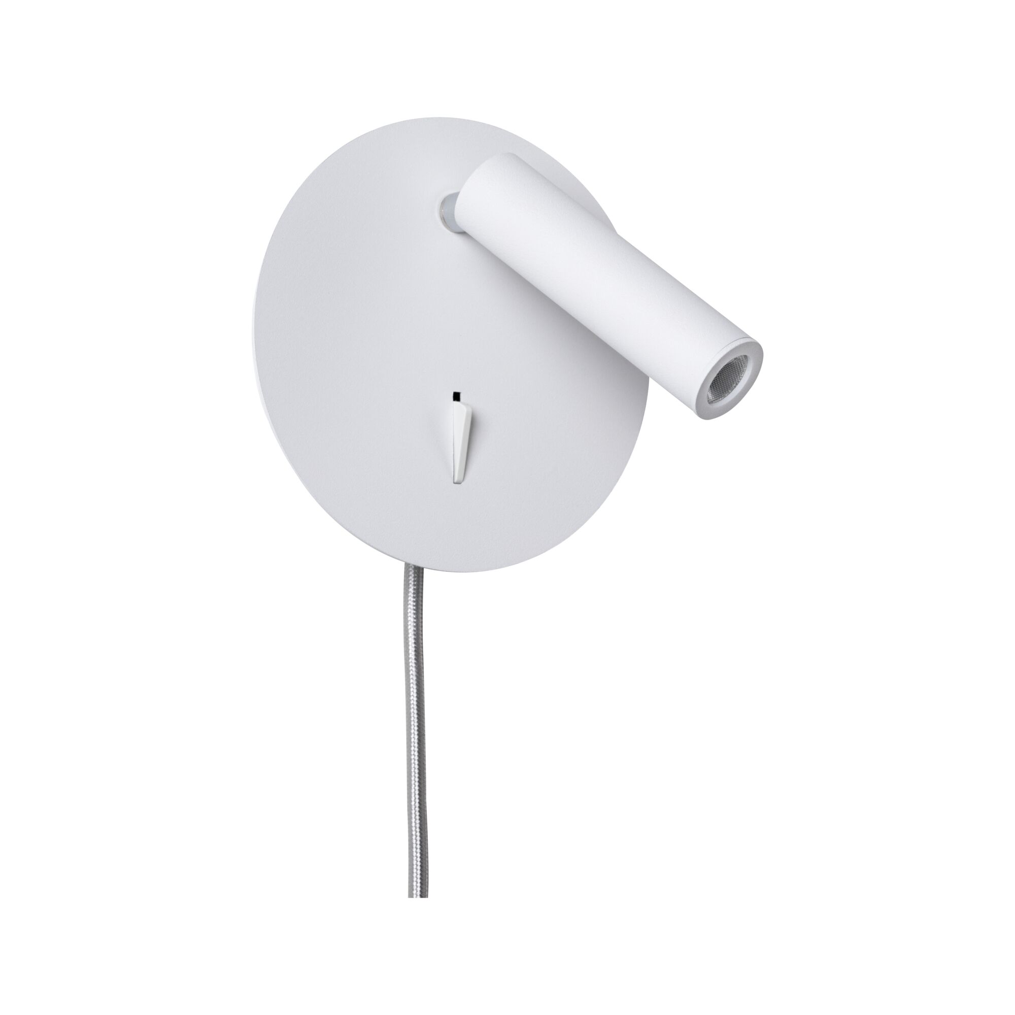 Moderner weißer LED-Wandstrahler aus Metall mit Schalter und flexiblem Kabel für Akzentbeleuchtung