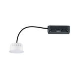 Compact white LED module with black cable and connector box for modern lighting solutions