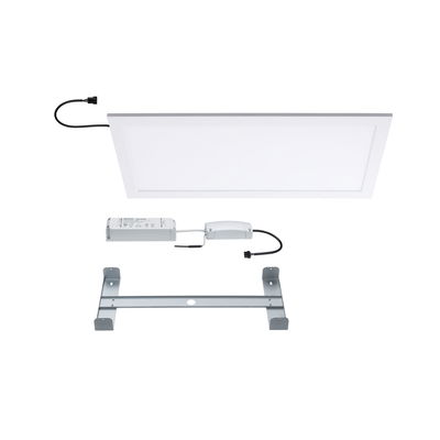 Rectangular white LED panel with driver and metal bracket for modern ceiling lighting