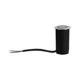 Compact black LED recessed light housing with silver cover and connecting cable for lighting