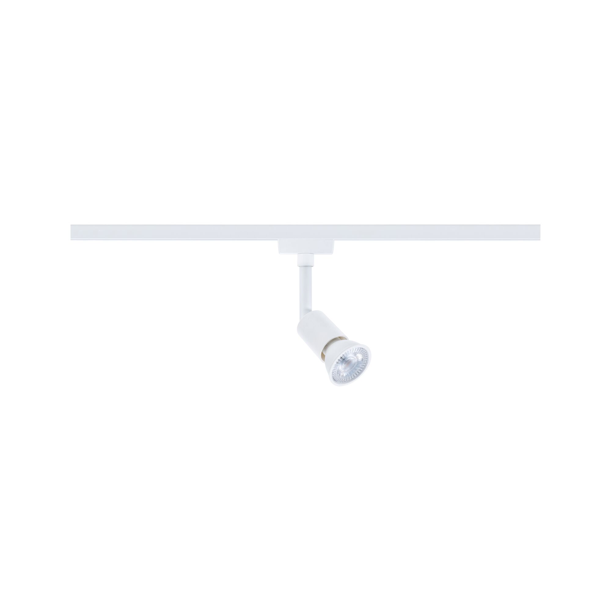 White metal LED spotlight on track system for flexible indoor lighting solutions