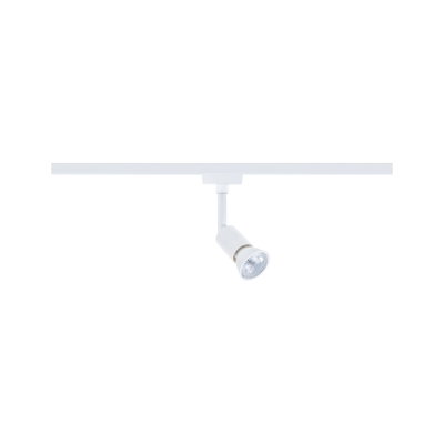 White metal LED spotlight on track system for flexible indoor lighting solutions