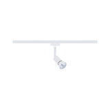 White metal LED spotlight on track system for flexible indoor lighting solutions