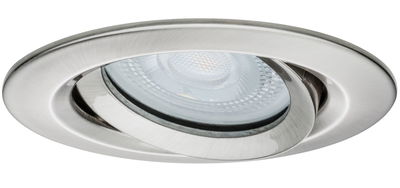 Round brushed stainless steel recessed spotlight with adjustable LED for versatile room lighting