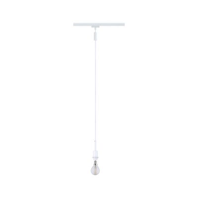 Suspension blanche minimaliste avec ampoule et câble pour éclairage intérieur moderne