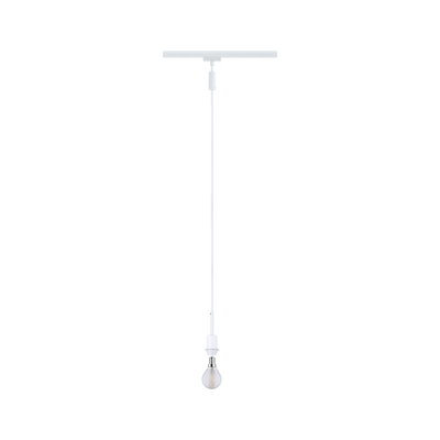 Minimalist white pendant light with bulb and cable for modern indoor lighting