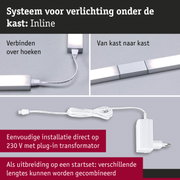 Modulair wit aluminium LED-verlichtingssysteem voor onder kasten met stekkerverbindingen voor flexibele installatie