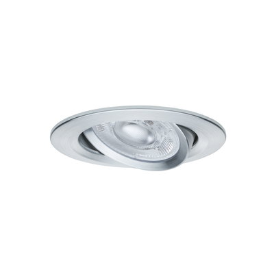Ronde inbouwspot van geborsteld aluminium zilver met verstelbare lamp voor woonverlichting
