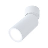 Modern white metal LED ceiling spotlight for targeted room lighting and accent illumination