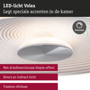 Dimbare LED-plafondlamp Volea met 3D-diepte-effect in wit en zilver voor speciale accenten