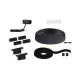 Schwarzes Montagezubehör-Set mit Kabel, Halterungen und Band für LED-Beleuchtungssysteme