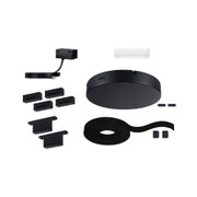 Schwarzes Montagezubehör-Set mit Kabel, Halterungen und Band für LED-Beleuchtungssysteme