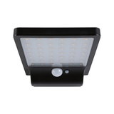 Schwarze LED-Außenwandleuchte mit Bewegungsmelder und diffuser Abdeckung für energiesparende Beleuchtung