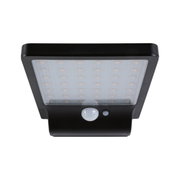 Black LED outdoor light with motion sensor and diffuser cover for garden lighting