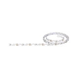 Flexible white LED strip light with small LEDs for decorative indoor lighting and accent illumination.