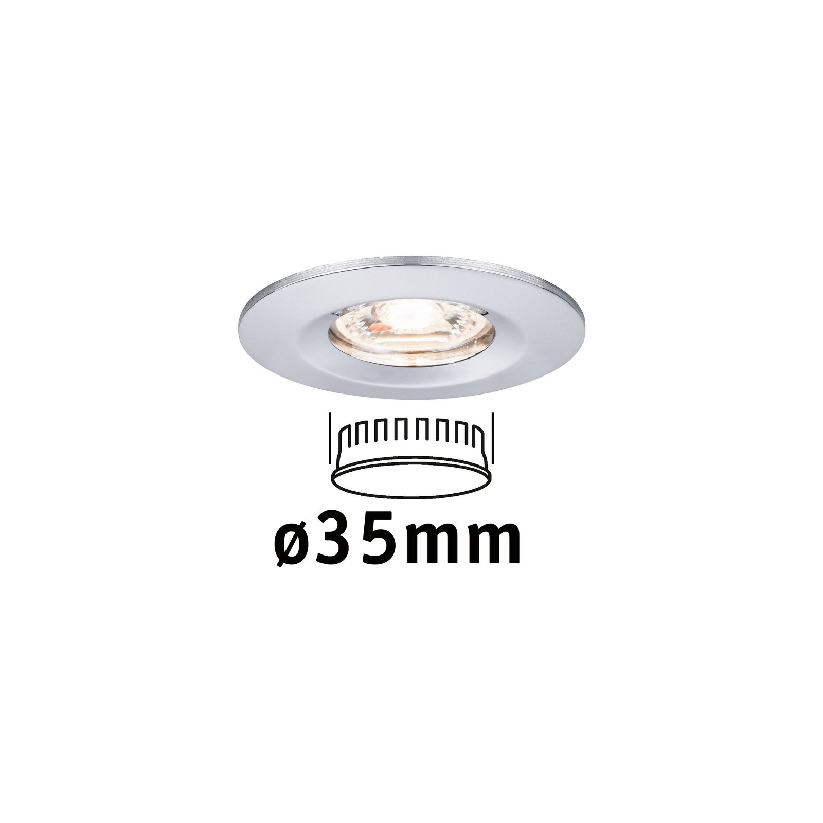 LED Einbauleuchte Nova Mini Coin Einzelleuchte starr IP44 rund 65mm Coin 4W 310lm 230V 2700K Chrom