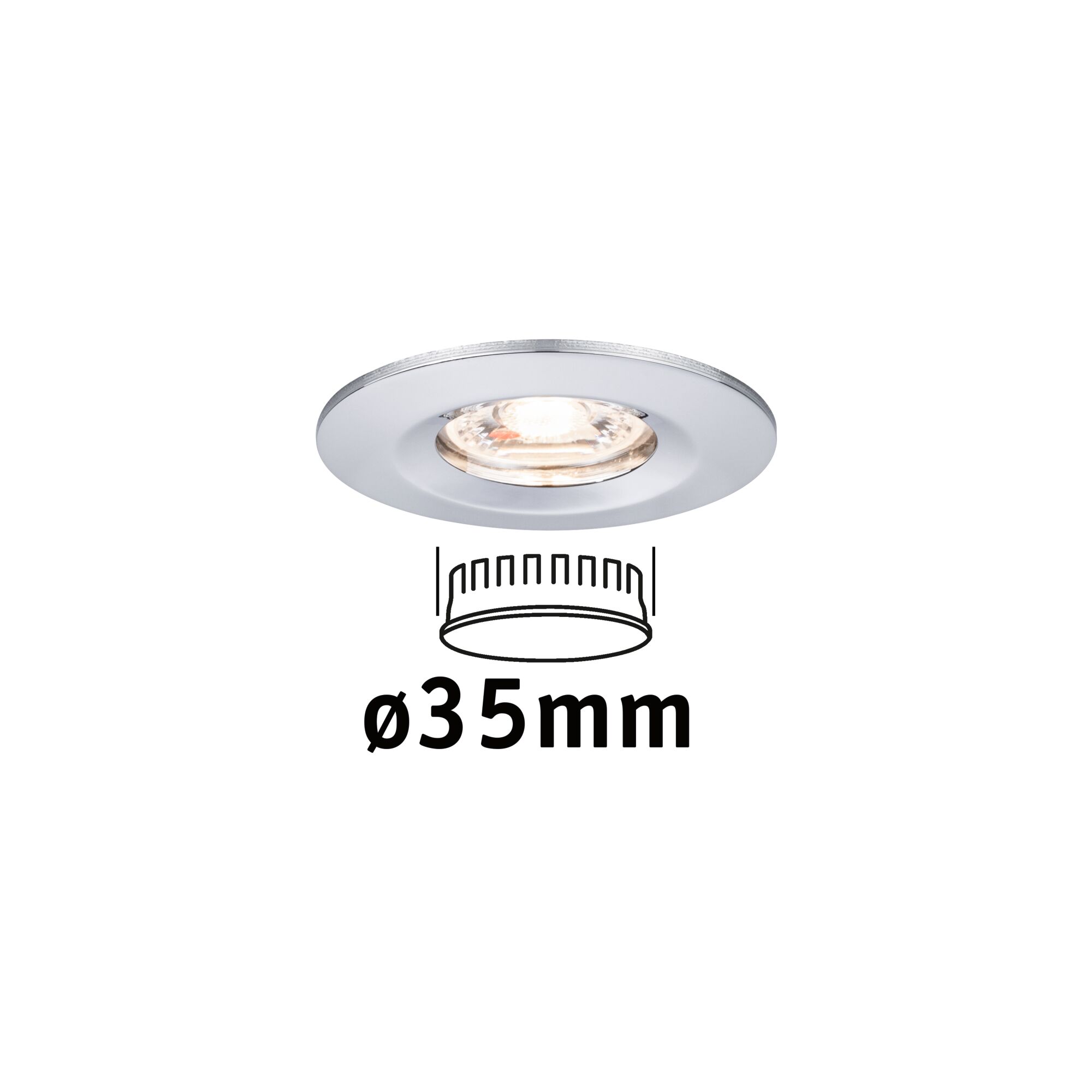 Ronde witte inbouwspot met 35 mm diameter voor moderne LED-plafondverlichting