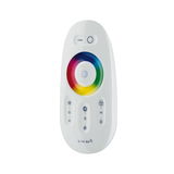 Weißer LED-Fernbedienung mit Farbkreis und Helligkeitsregler für RGB-Lichtsteuerung