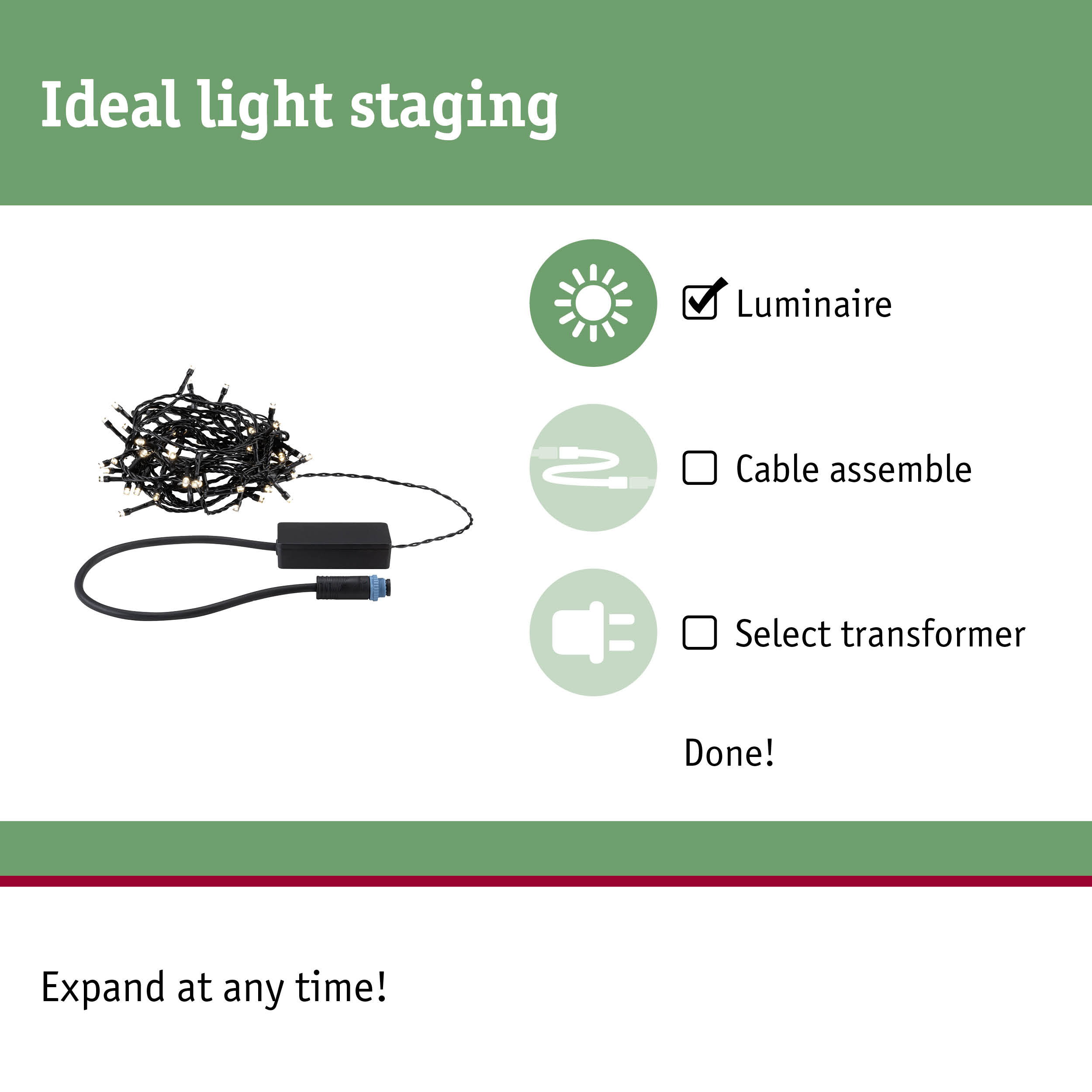Black LED light cable with plug and controller for lighting staging and decoration