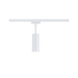 Modern white metal LED spotlight on track system for flexible room lighting solutions