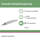 LED-Trafo in Aluminiumgehäuse mit Kabel für passende Energieeinspeisung bei LED-Beleuchtung