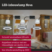 Witte LED-inbouwlamp Nova met zwarte kabel voor energiezuinige binnenverlichting