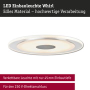 LED Einbauleuchte Whirl in Weiß mit hochwertigem Material und 45 mm Einbautiefe für 230 V Anschluss
