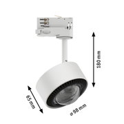 Weißer LED-Strahler aus Kunststoff mit 180 mm Höhe und 98 mm Durchmesser für moderne Beleuchtung