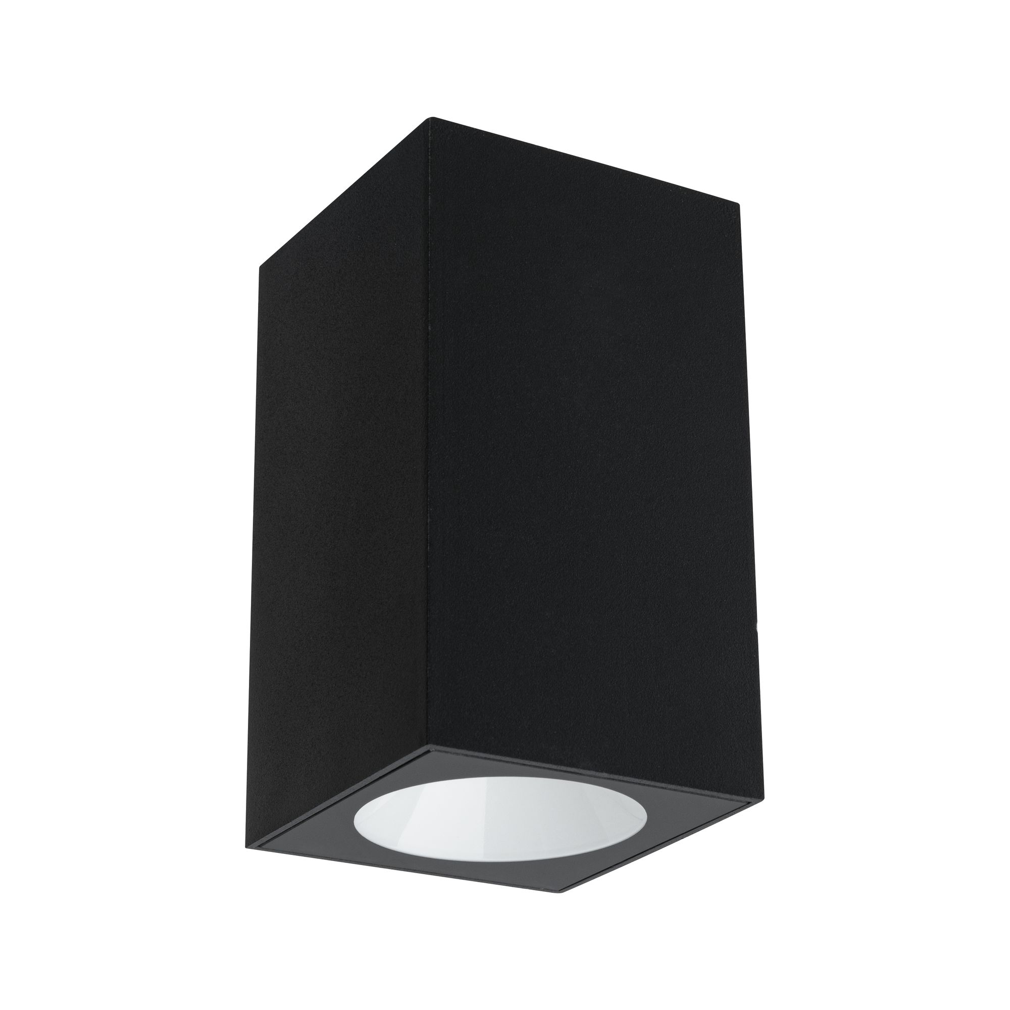 Zwarte vierkante metalen plafondlamp met witte reflector voor moderne binnenverlichting