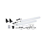 LED light strip set with remote, power adapter and mounting accessories in white for versatile room lighting
