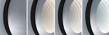 Miroir mural LED rond avec cadre noir et lumière réglable pour décoration intérieure moderne