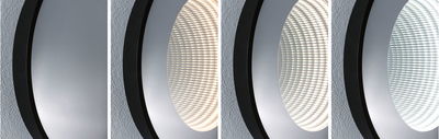 Miroir mural LED rond avec cadre noir et lumière réglable pour décoration intérieure moderne