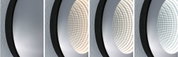Miroir mural LED rond avec cadre noir et lumière réglable pour décoration intérieure moderne