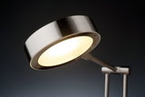 Lampe de bureau LED moderne en acier inoxydable brossé avec lumière blanc chaud pour bureau et maison