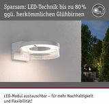 Moderner weißer LED-Außenwandleuchter mit klarem Diffusor für energiesparende Außenbeleuchtung