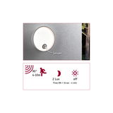 Round white LED wall light with motion sensor and 90° detection angle for outdoor lighting