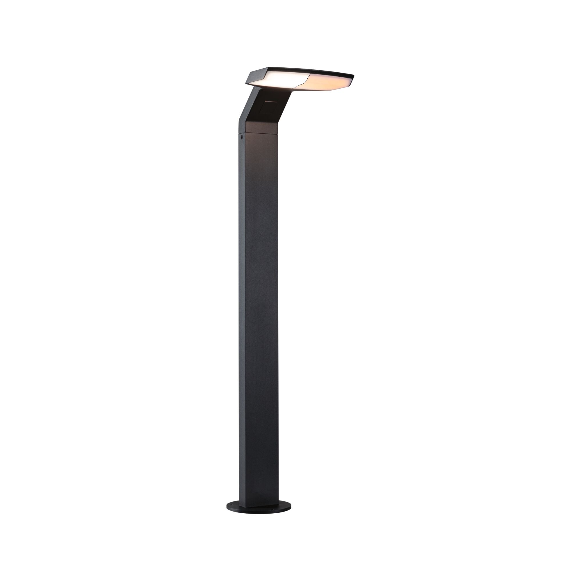 Moderner schwarzer Aluminium-Wegeleuchte mit warmweißem LED-Licht für Außenbereiche