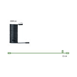 Sort 1000 cm kabel med stikforbindelser, teknisk layout med ind- og udgange