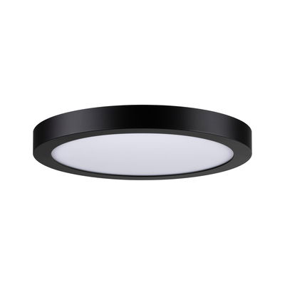 Runde LED-Deckenleuchte mit schwarzem Metallrahmen und weißem Diffusor für moderne Innenbeleuchtung