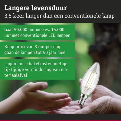 LED-lamp in kaarsvorm met lange levensduur en energiebesparende technologie voor duurzame verlichting