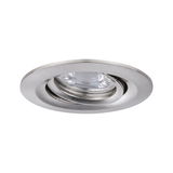 Runder Einbaustrahler aus gebürstetem Aluminium in Silber für moderne LED-Beleuchtung