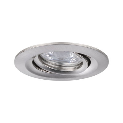 Ronde inbouwspot van geborsteld zilverkleurig aluminium voor moderne LED-verlichting