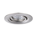 Round recessed spotlight in brushed silver aluminum for modern LED lighting solutions