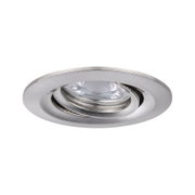 Runder Einbaustrahler aus gebürstetem Edelstahl in Silber mit LED-Licht für moderne Innenbeleuchtung