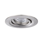 Runder Einbaustrahler aus gebürstetem Edelstahl in Silber mit LED-Licht für moderne Innenbeleuchtung