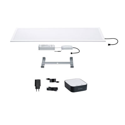 Panneau LED blanc plat avec pilote, support et unité de contrôle pour éclairage intelligent