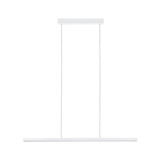 Minimalist white metal LED pendant light with slim design for modern interior lighting